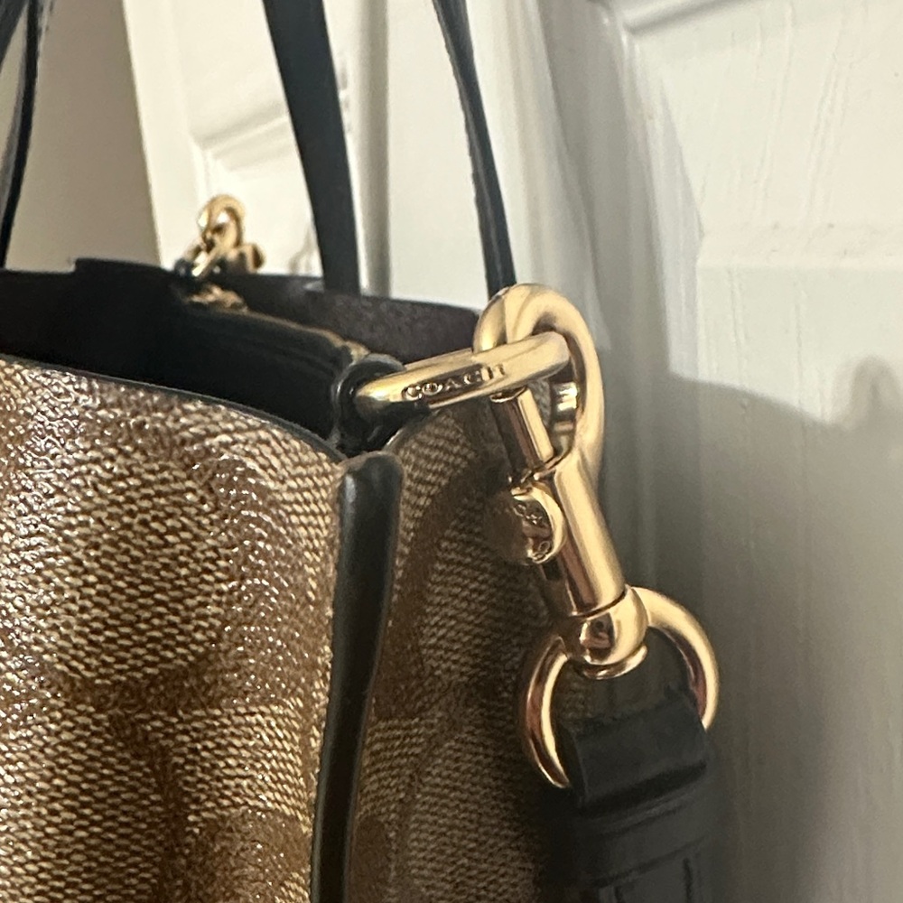Coach Mollie Tote 25 C4259 in Brown and Black Signature Pattern - Picture 4 of 15